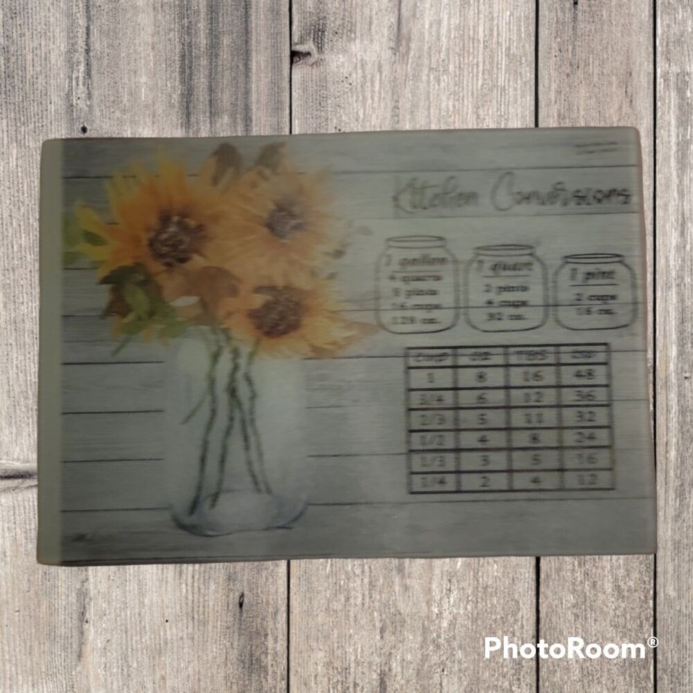 Glass Tempered Cutting Board with Kitchen Conversions
